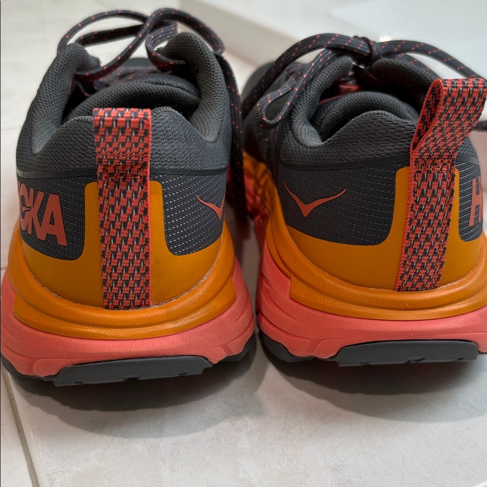 Hoka One One Challenger ATR 6 Gray and Orange Athletic Shoes size Women’s size 8 - Picture 9 of 11